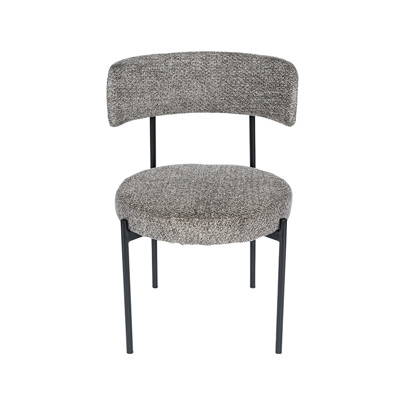Iron Frame, Soft Cushions Simple Fabric Dining Chair - Green/Grey