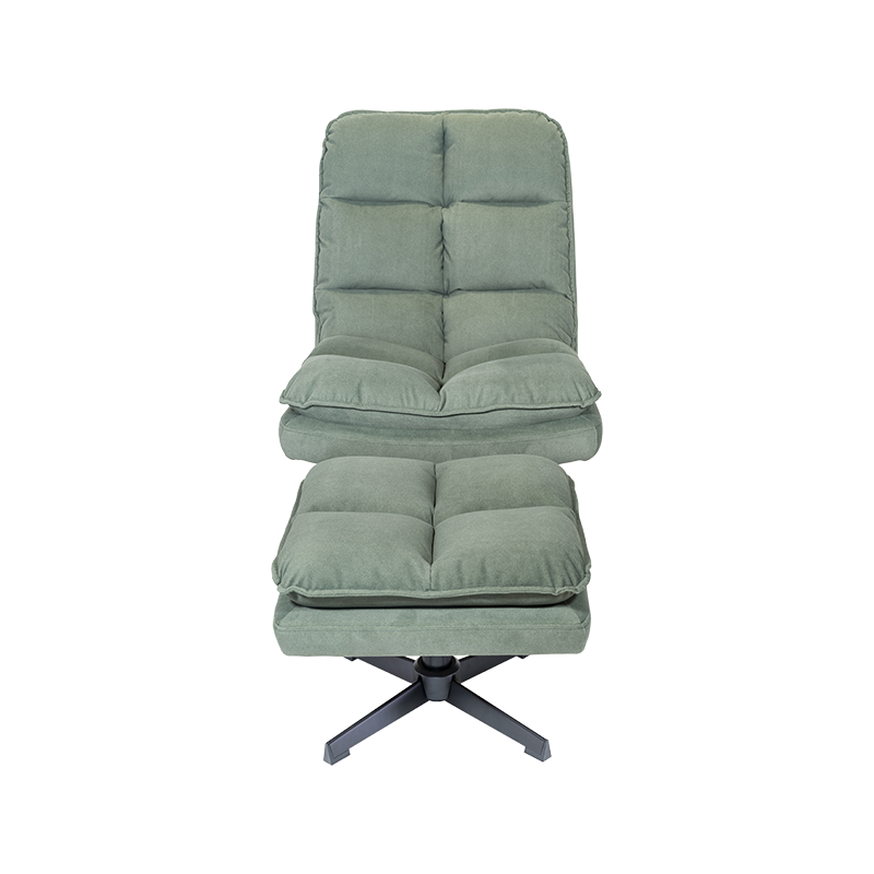 Berde/puting 360 degree swivel tela recliner na may footrest home lounge chair