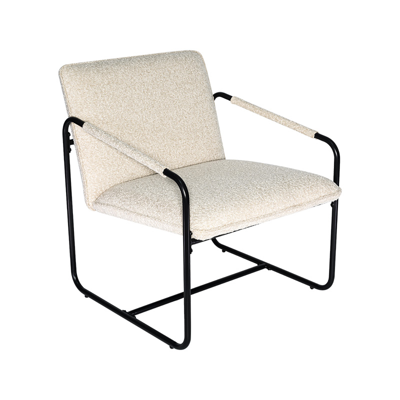 Boucle o corduroy tela steel office lounge chair/accent chair/braso upuan upholstered upuan at likod